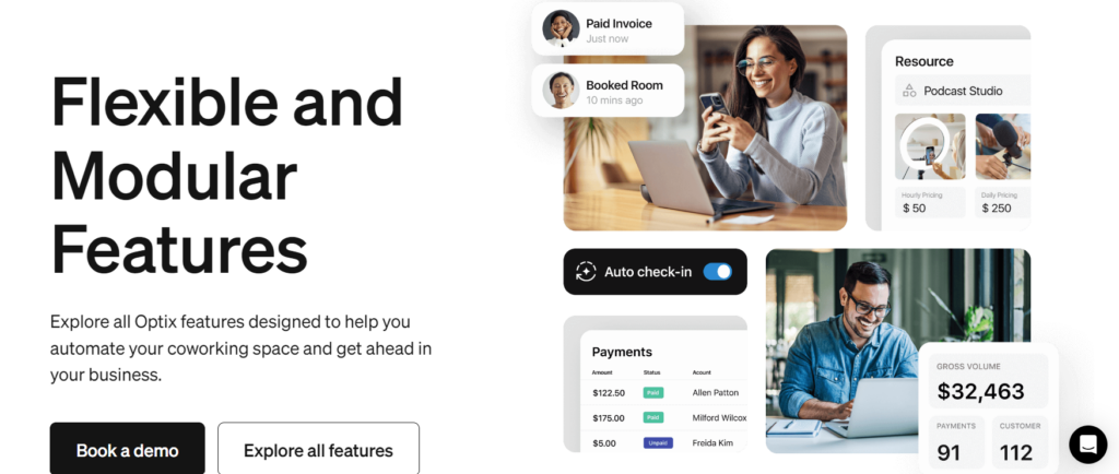Top Coworking Space Management software - Optix